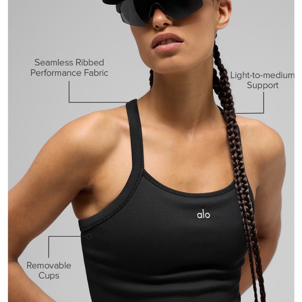 ALO Yoga Black Seamless Tank Top